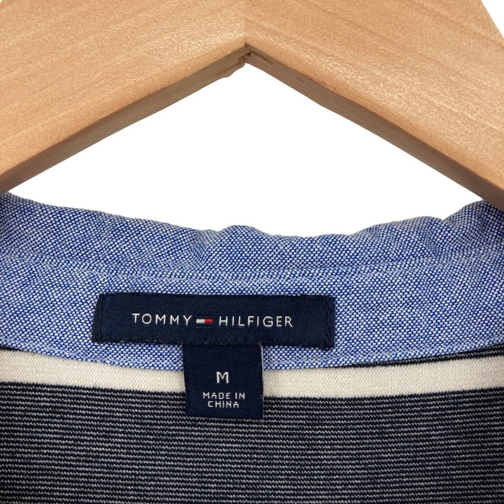 Tommy Hilfiger Navy Blue & White Striped Cotton Blend Knit Dress (Size Medium) - Picture 10 of 11